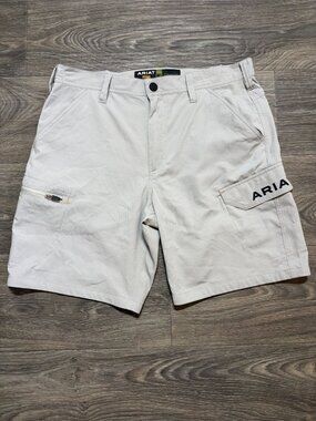 Ariat Rebar M5 Straight Shorts Mens 33 Gray Work Utility Durable Lightweight